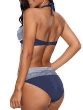 Women's Swimwear Bikini 2 Piece Plus Size Swimsuit Backless Printing High Waisted Striped Dot Green Blue Purple Dark Green Royal Blue V Wire Bathing Suits New Stylish Vacation / Sexy / Geometic